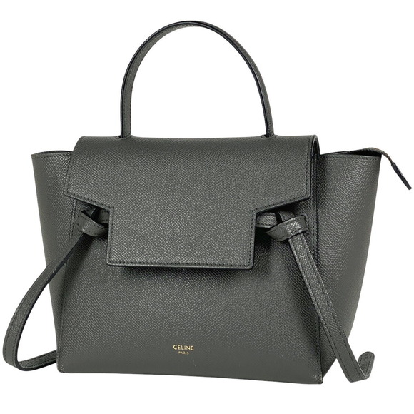 Celine Belt Bag Shoulder Bag Gray Leather - Picture 1 of 8